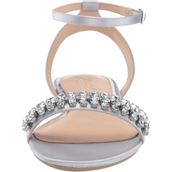 Jewel Badgley Women's Daria Rhinestone Embellished Flat Sandal, Silver Size 5M - Picture 2 of 5